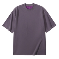 T-shirts réversibles unisexes en coton et polyester 290 GSM, col rond double face, tendance, décontractés pour l'été, vente en gros, logo personnalisé