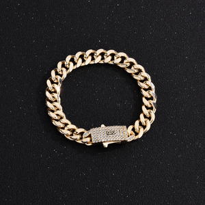 Bracciale Monaco Hip-Hop in Rame di Alta Qualità Placcato Oro 14k, Gioielli alla Moda per Uomo e Donna - Product Image 1