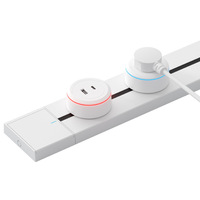 KLASS Système de rail d'alimentation pour bureau à domicile Prise de courant électrique/prise amovible multiple avec lampe de protection contre les surcharges Adaptateur USB