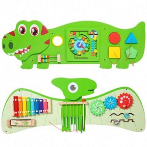 Jouets sensoriels Montessori, cadeau idéal pour la salle de jeux des enfants, panneaux d'activités interactifs pour la construction d'un mur d'activités, pterosaure, dinosaure - Product Image 4