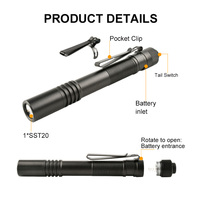 IP67 étanche Mini poche LED torche lampe de poche corps en aluminium brillant stylo compact lumière avec clip pour les travaux de réparation d'inspection