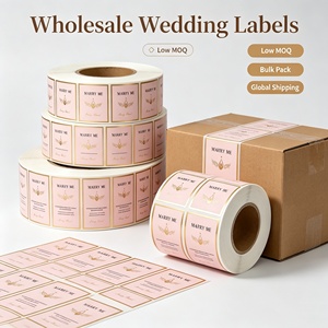 Etiquetas Rectangulares Personalizadas al por Mayor para Bodas, Etiquetas Autoadhesivas de Papel con Estampado Dorado, Paquete a Granel para Regalos y Manualidades - Product Image 1