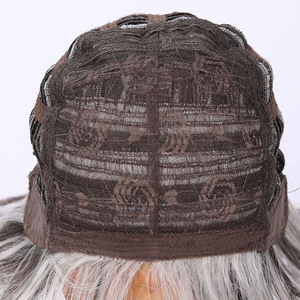 2025 Popular vainilla té de la leche blanco <span class=keywords><strong>gris</strong></span> flequillo peluca femenina <span class=keywords><strong>pelo</strong></span> <span class=keywords><strong>corto</strong></span> y Micro-volumen peluca sintética transparente SM533 - Product Image 4