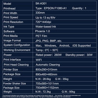 Impresora DTF A3 con Cabezal XP600 Epson de 30 cm, Máquina de Impresión Directa a Película para Camisetas
