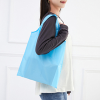 Sacs de courses pliables personnalisés avec logo couleur unie, sacs de supermarché réutilisables, sacs fourre-tout pliables en polyester