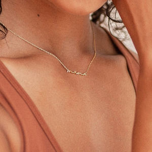Colliers de mode FY, bijoux, <span class=keywords><strong>cadeau</strong></span> d'anniversaire, collier minimaliste en acier inoxydable sans ternissement, collier à lettres pour femmes, collier <span class=keywords><strong>maman</strong></span> - Product Image 4