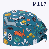 Casquette chirurgicale unisexe en coton pur tissé, motif imprimé blanc, accessoires pour bloc opératoire, usage cosmétique et chimiothérapie