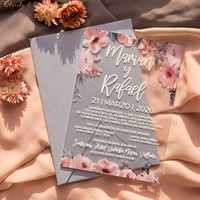Invitations de mariage personnalisées en acrylique en gros, cartes d'invitation transparentes personnalisées pour Sweet 16 et Quinceañera avec enveloppes