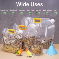 Sacs de stockage d'huile d'olive pour aliments pour oiseaux, avec soufflet de fond, en PE durable, poignée portable, bec verseur facile, pour aliments pour animaux, graines pour oiseaux, graines de tournesol