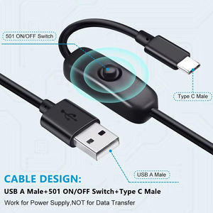 Câble de charge Kebaolong 1,2 m <span class=keywords><strong>Micro</strong></span>-<span class=keywords><strong>USB</strong></span> <span class=keywords><strong>vers</strong></span> Type-C avec interrupteur marche/arrêt, lampe LED, conducteur en cuivre pur, gaine en PVC métallique - Product Image 6