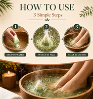 Bombes de Bain de Pieds Effervescentes en Forme de Volcan Marque Blanche, aux Herbes d'Armoise, de Gingembre et d'Artemisia, 100% Naturelles, pour Spa des Pieds, Effet Chaleur
