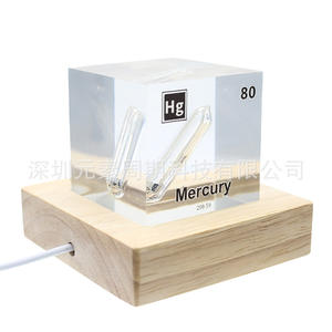 Cubo de Mercurio (Hg) de la Tabla Periódica, Adorno Acrílico, Espécimen Coleccionable, Decoración Escolar de Química, Lámpara Decorativa - Product Image 3