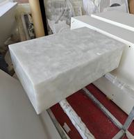 Table basse moderne en bloc de quartz blanc cristallin |   Meubles de salon en pierre naturelle polie |   Utilisation du hall d'hôtel Villa