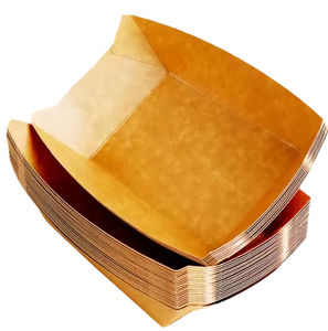 Barquettes jetables en papier kraft pour restauration rapide, forme rectangulaire, pour frites, boîtes à snacks, saladiers et biscuits, à emporter, carrées, en carton - Product Image 4