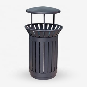 Công Suất Lớn Ngoài Trời Sắt Thùng Rác Và Chất Thải <span class=keywords><strong>Bin</strong></span> Màu Đen Hoặc Màu Xanh Lá Cây Cho Biệt Thự Khu Vườn - Product Image 1