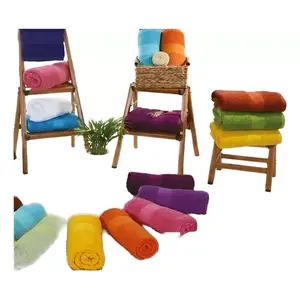 Serviette de bain demi-format compétition 135 cm x 82 cm 100% coton couleur unie rectangulaire pour adulte - Product Image 1