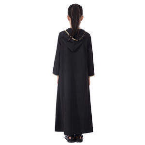 Vestido Largo Musulmán Modesto para Niñas de 3 a 14 Años, Abaya Cerrada con Bordado y Capucha, Abaya Informal Islámica para Niños, Estilo Halloween, <span class=keywords><strong>Marruecos</strong></span>, Dubái, Turquía - Product Image 4