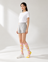 Chaussettes de compression mi-hautes unisexes à imprimé banane rose, pour le sport, la course à pied et le cyclisme, possibilité de personnaliser le logo OEM ODM