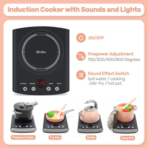 Juego de Juguetes de Cocina para Niños, Ollas y Sartenes, Cocina de Inducción Electrónica, Utensilios de Cocina, Juego de Cocina para Niños - Product Image 2