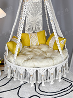 Chaise suspendue en macramé grande taille, très vendue, forte capacité de charge, application multi-scénarios pour une utilisation intérieure et extérieure, moderne pour la chambre à coucher
