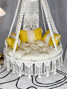 Chaise suspendue en macramé grande taille, très vendue, forte capacité de charge, application multi-scénarios pour une utilisation intérieure et extérieure, moderne pour la chambre à coucher - Product Image 5