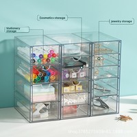 Boîte de rangement rectangulaire transparente en PET JX pour jouets, tri, usage domestique et organisateur de bureau pour étudiants
