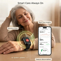 Pulsera Inteligente con Rastreador GPS 4G para el Cuidado de Personas Mayores, Detección de Caídas, Sistema de Respuesta a Emergencias, Monitor de Salud para Alzheimer, Llamada de Emergencia