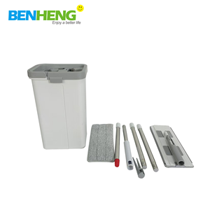 Nouvelle pince fixe mains libres double face rotative à 360 degrés raclette en caoutchouc lavable en microfibre vadrouille plate avec seau - Product Image 5