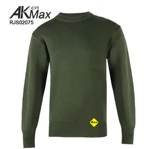 Verde oliva Camisola de combate avançada Mens Malha Lã Jupmer pullover Round Neck tactical Sweater Jersey