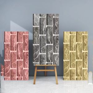 Papel tapiz de fondo 3D de espuma PE, paquete suave que imita el patrón de <span class=keywords><strong>ladrillo</strong></span> moderno - Product Image 4