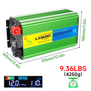 शुद्ध साइन वेव पावर इन्वर्टर सौर 24 वोल्ट ऑफ ग्रिड इनवर्टर जनरेटर 12v 24 v 48v 110v 220v कन्वर्टर 6000w 5000w 4000w 3000w - Product Image 3
