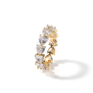 Anillo de corazón de Venta caliente, anillos de moda de circón de Piedra Rosa, joyería fina, precio bajo, joyería de Hip Hop de alta calidad, anillo fino para mujer - Product Image 2