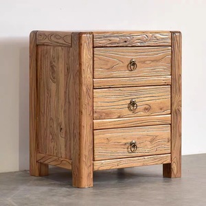 Mobile Angolare Tradizionale in Olmo Antico con 2 Cassetti, 3 Scomparti, Telaio in Ferro e 6 Ripiani per Soggiorno - Product Image 1