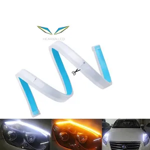 DRL Lampu Setrip LED Mobil, Lampu Setrip LED Fleksibel Tabung Lembut Tahan Air 30Cm 45Cm 60Cm