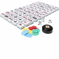 Jeu de Mahjong américain bicolore, 166 tuiles en mélamine, coffret de rangement en bois de luxe, kit de jeu doublé de feutre