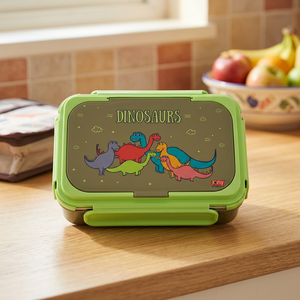 Lonchera con Diseño de Dinosaurio para Niños, Lonchera Rectangular de Plástico de un Solo Compartimento, Libre de BPA, a Prueba de Fugas, Portátil - Product Image 3