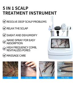 Analyseur de cuir chevelu portable 5-en-1 haute fréquence, détecteur HD, thérapie à l'ozone, peigne de massage vibrant en métal pour la croissance des cheveux, usage professionnel et domestique - Product Image 3