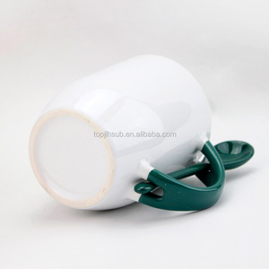 Topjlh Kho New Gốm Cốc 11Oz Bên Trong Và Xử Lý Có Màu Thăng Hoa Gốm Cốc Cà Phê Với Muỗng - Product Image 5