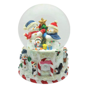 Musical Christmas <strong>Snowman</strong> 100MM Polyresin Snow Globe with Falling Snowflakes &amp; <strong>Music</strong> - Product Image 1