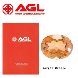 Saphirs synthétiques Morgan rose-orange, pierres précieuses en vrac, petites inclusions, avec certificat AGL pour la fabrication de bijoux - Product Image 1