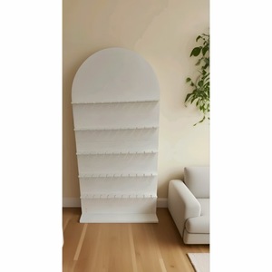 Présentoir mural pliable en bois pour champagne, idéal pour les mariages et la présentation de boissons, avec rangées de présentation de style panneau - Product Image 1