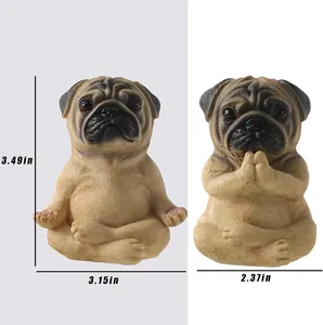 Adorno de Resina de Perro Zen Yoga, Encantadora Escultura de Poliresina de Pug, Estatua de Animal Meditando para Accesorios de <span class=keywords><strong>Coche</strong></span> y Decoración Interior - Product Image 5