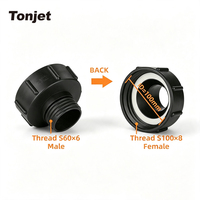 Adaptateur fileté S60x6 mâle vers S100x8 femelle, réducteur pour réservoir IBC, connecteur 3 pouces vers 2 pouces, raccord en plastique noir