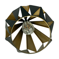 Usine PP24124 E26/E27 Support de lampe suspendue 110-240V Finition noire avec douille en métal décorative or intérieur