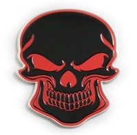 Autocollant 3D en métal pour voiture, motif crâne et drapeau, pour carrosserie et moto