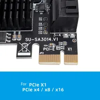 Kartu Ekspansi PCIe ke SATA3.0 4-Port, Konverter PCIe 1X-16X, Kartu Tambahan untuk Komputer PC HDD SSD, Adaptor Perluasan Penyimpanan