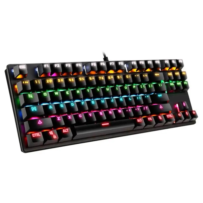 OEM 87 Keys Ambidextrous Wired Mechanical Keyboard LED Backlight Gaming Mechanical Keyboard
