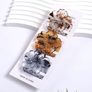 Pince à cheveux transparente en plastique de 4,5 cm pour femme, élégante, pour queue de cheval mi-haute, vente chaude - Product Image 2