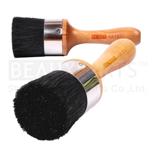 <span class=keywords><strong>Pinceau</strong></span> à pochoir ovale en hêtre à poils noirs de forme ronde en acier inoxydable <span class=keywords><strong>Pinceau</strong></span> à huile <span class=keywords><strong>acrylique</strong></span> de grande taille - Product Image 3