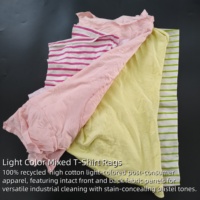 Chiffons en coton recyclé en gros, de couleur claire, mélangés, de qualité industrielle, absorbants, pour le nettoyage industriel